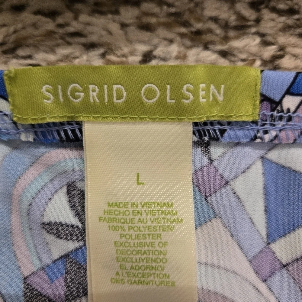Sigrid Olsen Below Knee Multicolor Maxi Skirt Size L With Front Slit